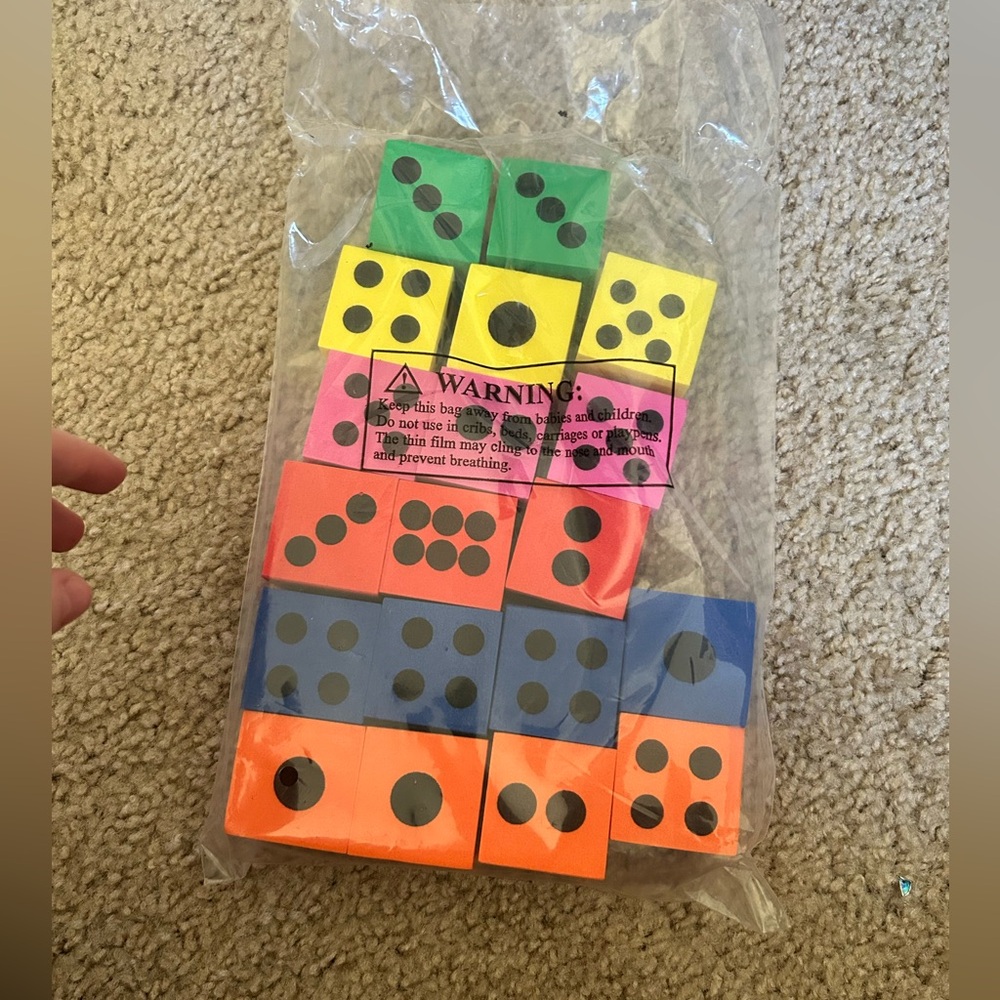 19 large foam dice